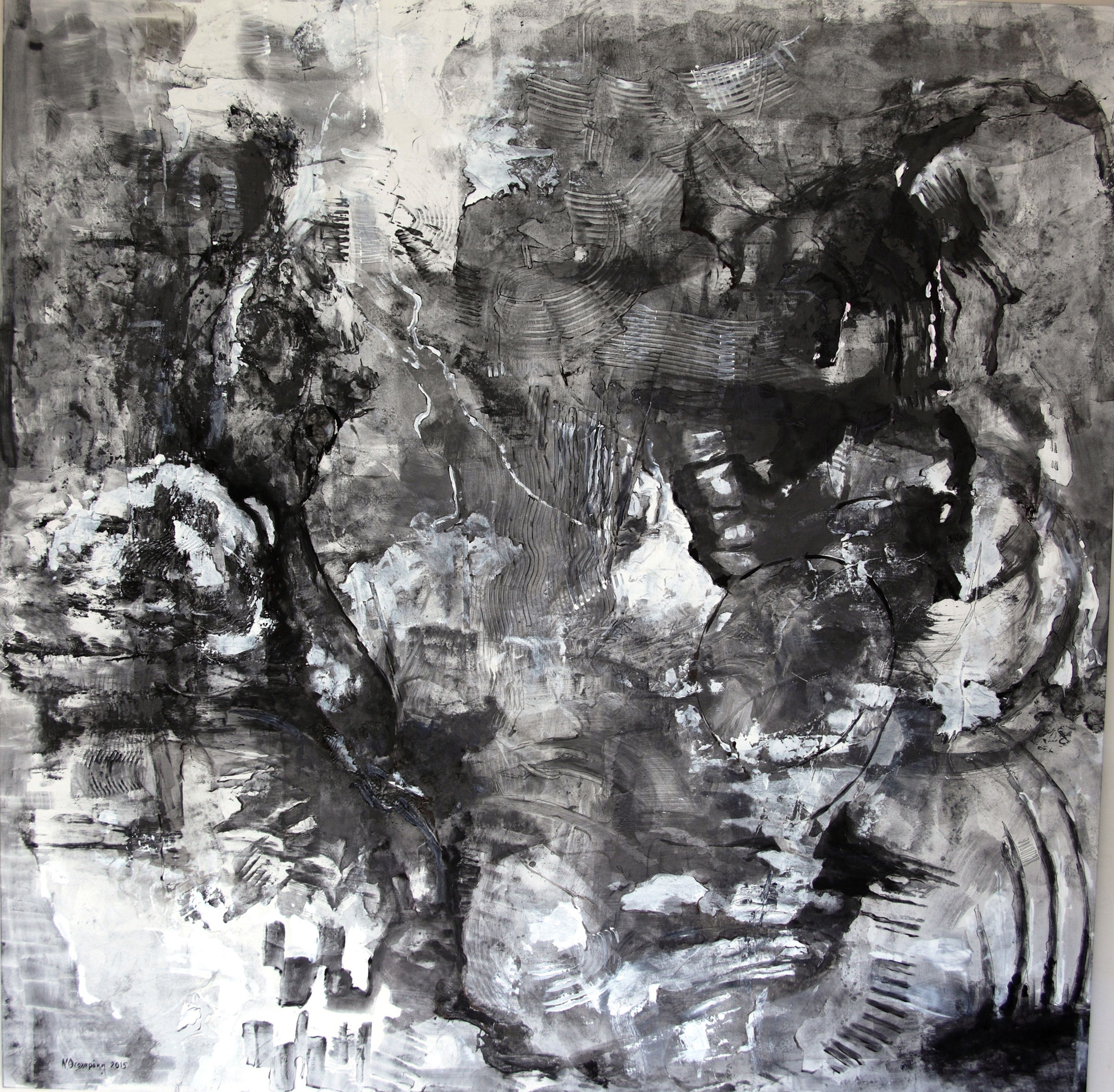 Ink and acrylics on canvas | Private Collection | 160 x 160 cm (63 x 63 inches)